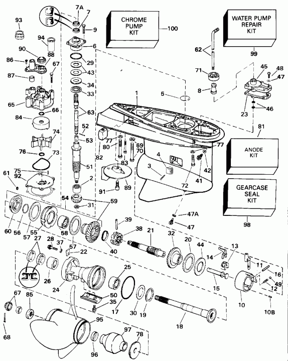   EVINRUDE E140CXETB 1993  - 140cx Counter Rotation / 140cx  