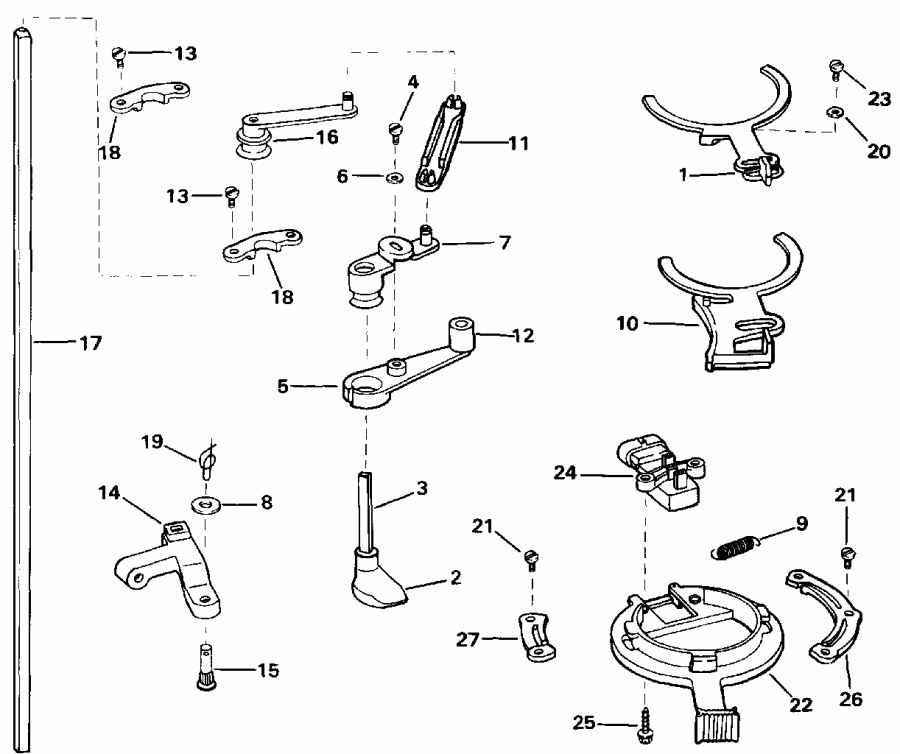  Evinrude E150WTXETG 1993  - rottle Linkage - rottle  