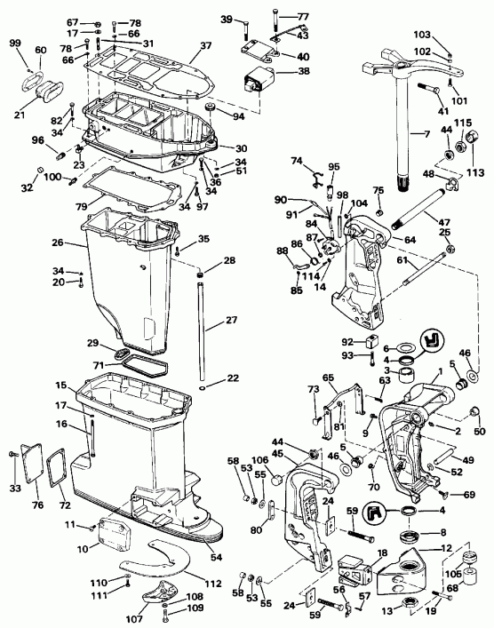   Evinrude E300PXETF 1993  - dsection / dsection