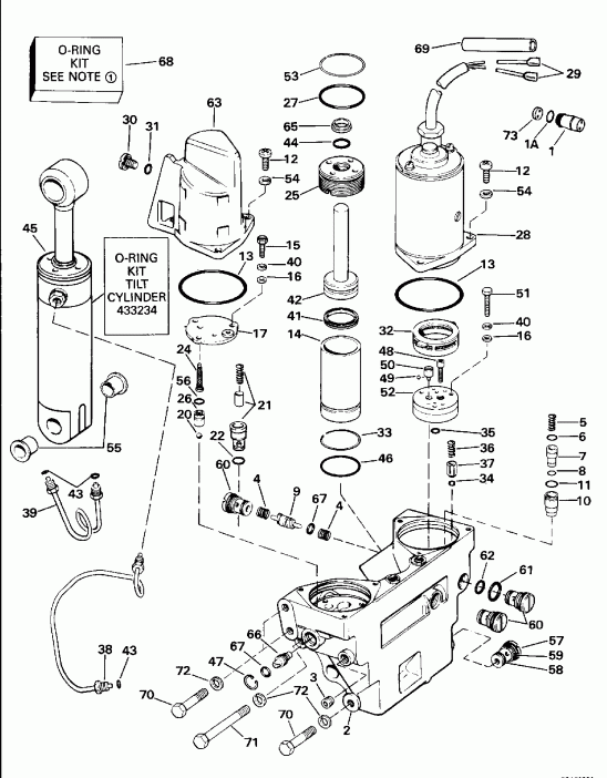   E250CZERC 1994  - wer Trim/tilt Hydraulic Assembly / wer Trim / tilt Hydraulic Assembly