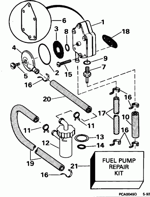  EVINRUDE E25RWEOS 1995  - el Pump