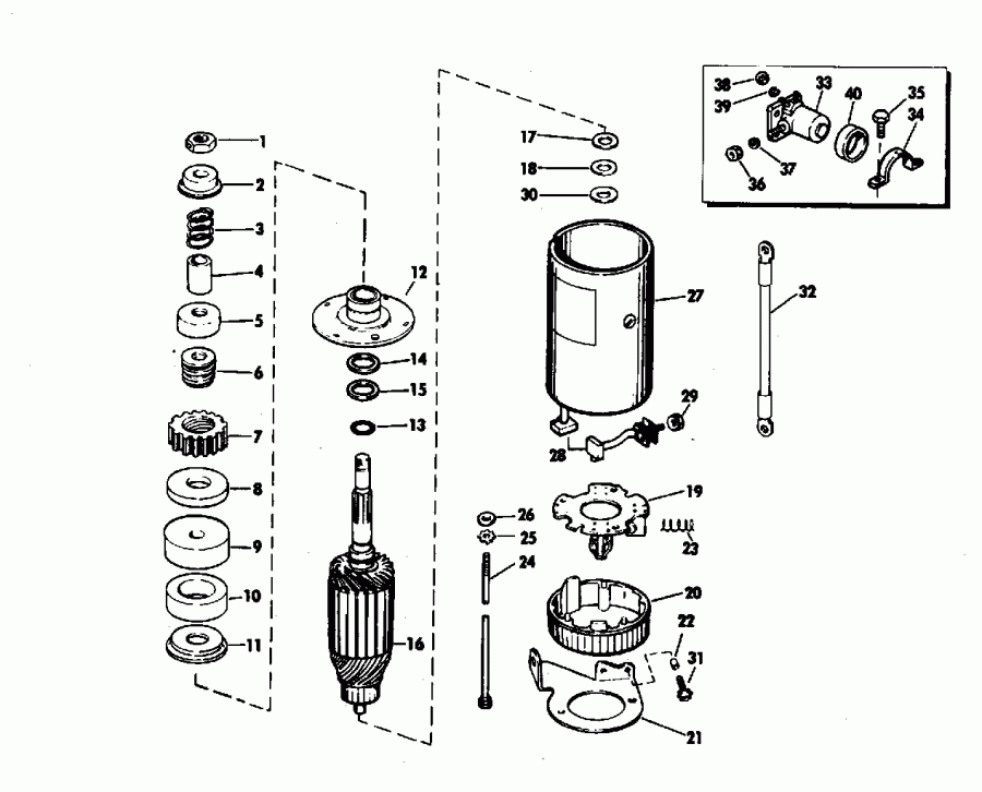   EVINRUDE 40102G 1971  - ectric  & Solenoid / ectric Starter & Solenoid
