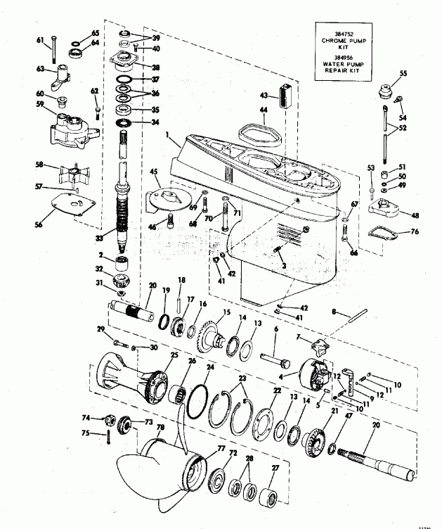  EVINRUDE 50202C 1972  - arcase 50 Hp Manual Start