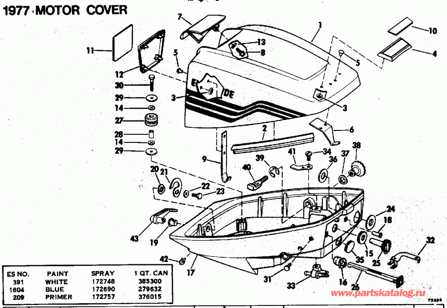    EVINRUDE 10725A 1977  - tor Cover / tor 