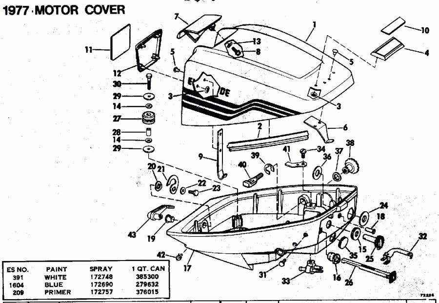   Evinrude 15705M 1977  - tor Cover / tor 
