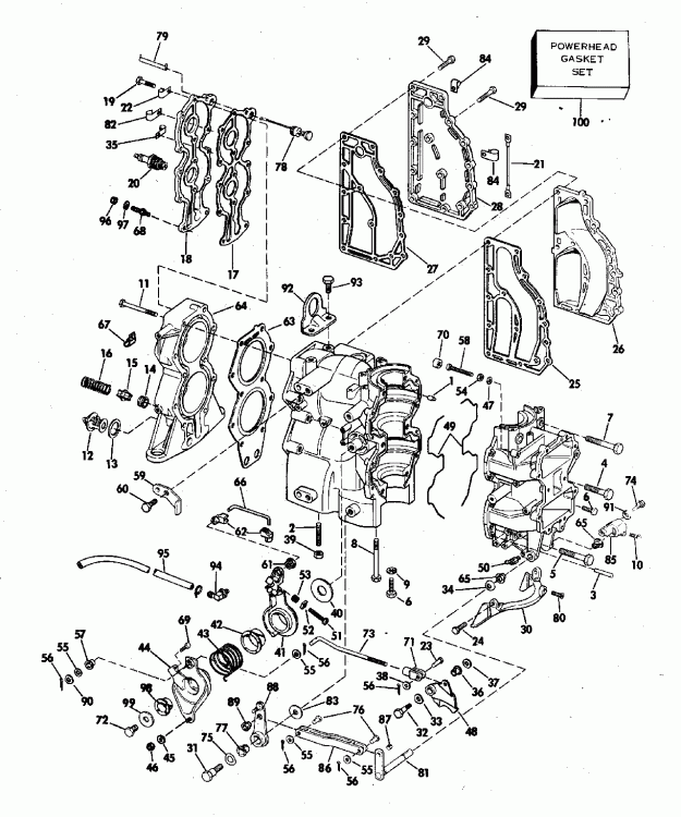    Evinrude 55874S 1978  - linder And Crankcase
