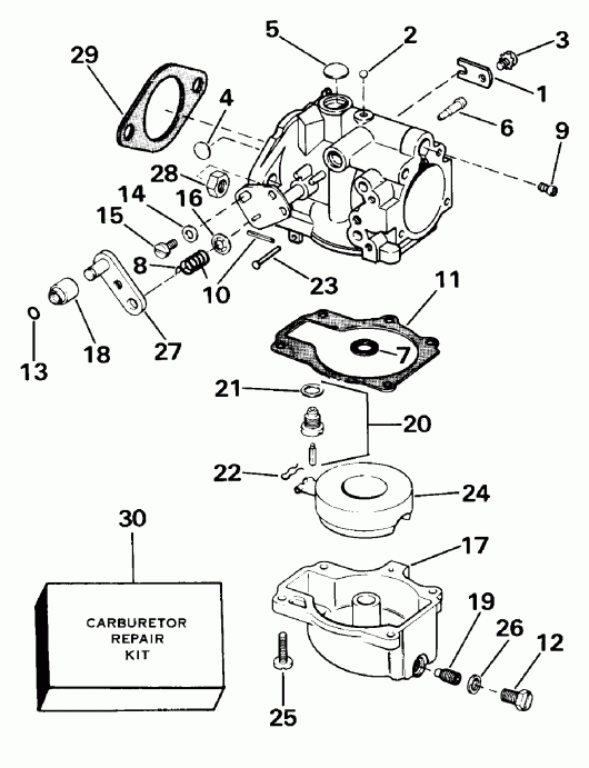  Evinrude E40ELCRM 1984  - rburetor / rburetor