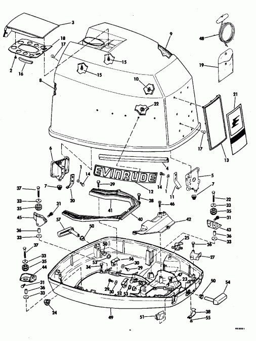  Evinrude E30RLCDM 1986  - wer Engine Cover - wer   ()