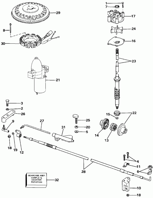  EVINRUDE E300CLCUR 1987  - unter Rotation Parts - unter Rotation Parts