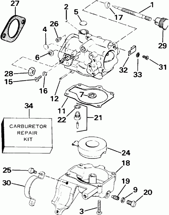  Evinrude E30ECUB 1987  - rburetor / rburetor