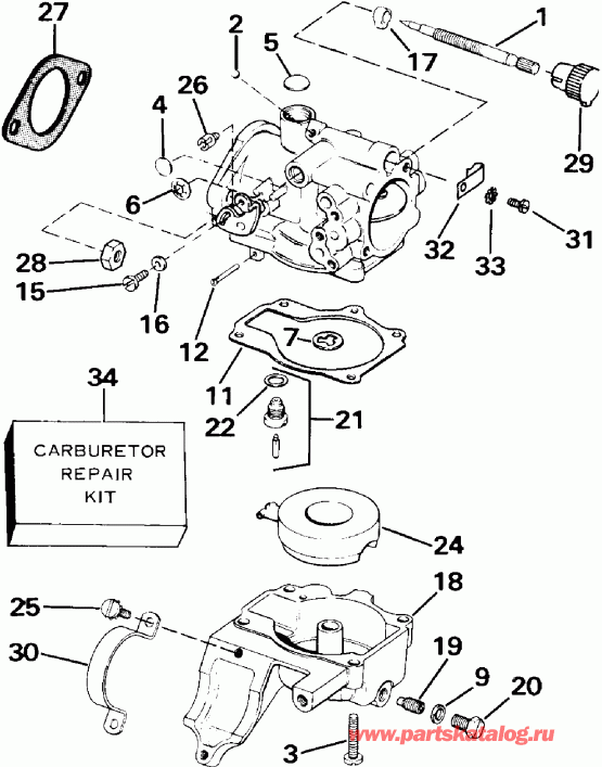   EVINRUDE E30ELCUB 1987  - rburetor / rburetor