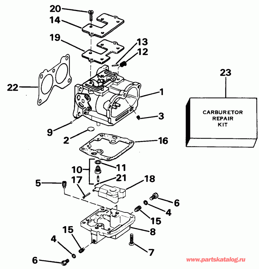   EVINRUDE E150TLCCA 1988  - rburetor - rburetor