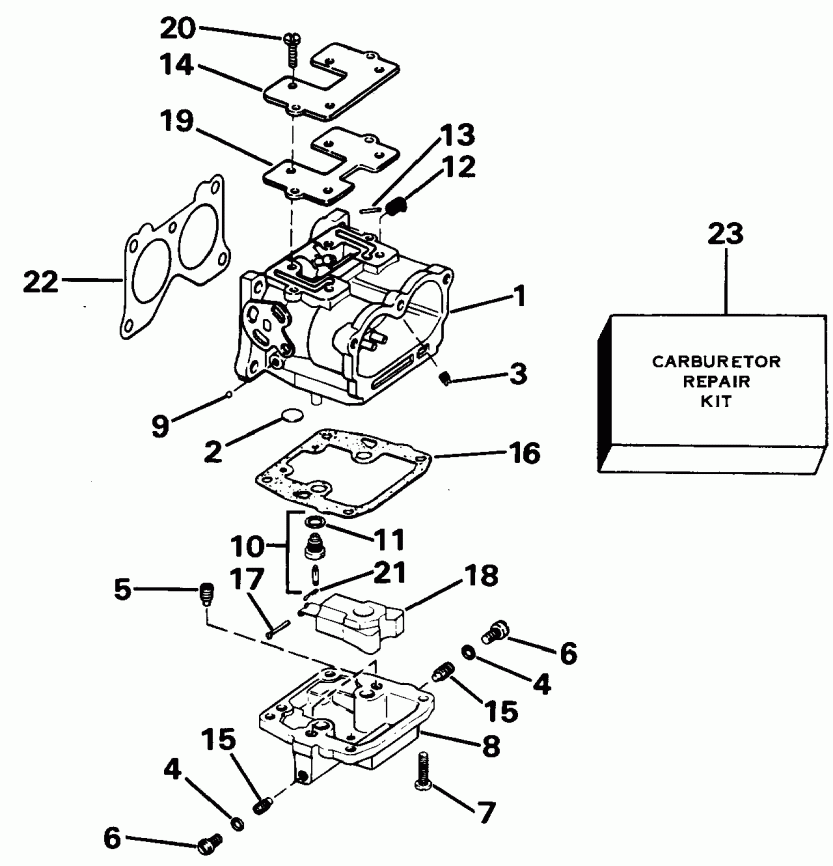   EVINRUDE E175STLCCM 1988  - rburetor - rburetor