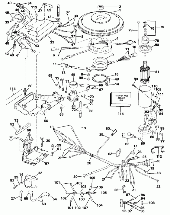    Evinrude E140TLCEB 1989  - nition System &   - nition System & Starter Motor