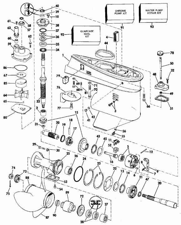   Evinrude E140TLCEB 1989  - wer Trim / tilt Hydraulic Assembly
