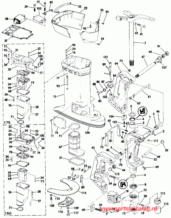    Evinrude E150TXCEM 1989  - dsection / dsection