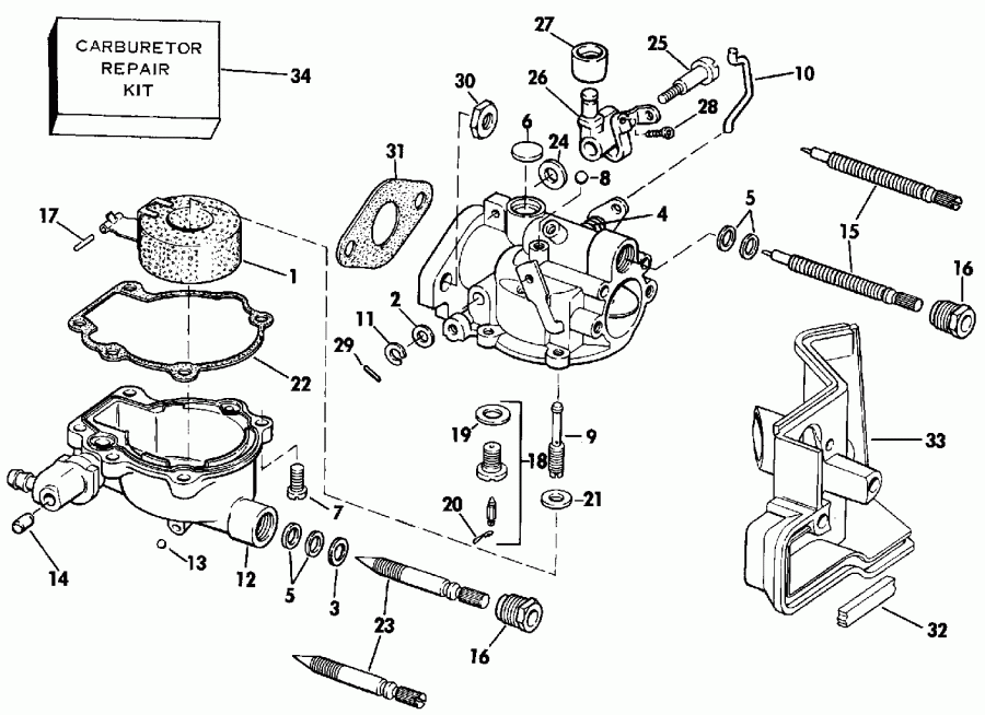    Evinrude EJR-CEB 1989  - rburetor / rburetor