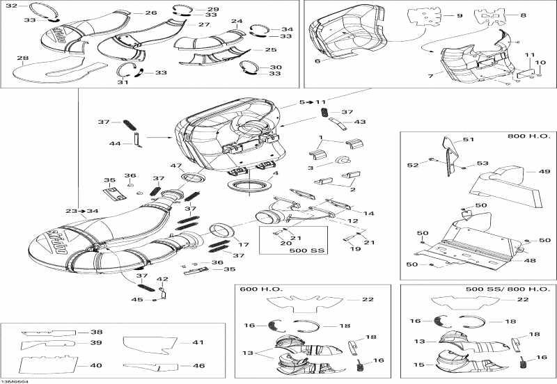  Skidoo GTX 500SS, 2005 - Exhaust System, 500ss