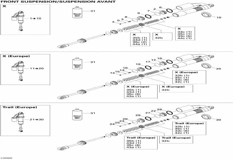 snowmobile Skidoo MX Z 800 HO Adrenaline & X, 2006 ������ - Take Apart Shock, Front 800 X