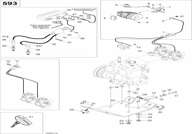 snowmobile SkiDoo  Skandic SUV 600, 2006 - Engine And Engine Support