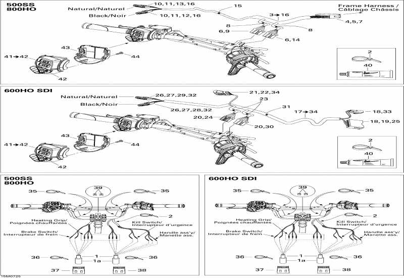 Ski Doo GSX LTD 800 HO PTEK, 2007  - Steering Wiring Harness 500 Ss, 800 Ho