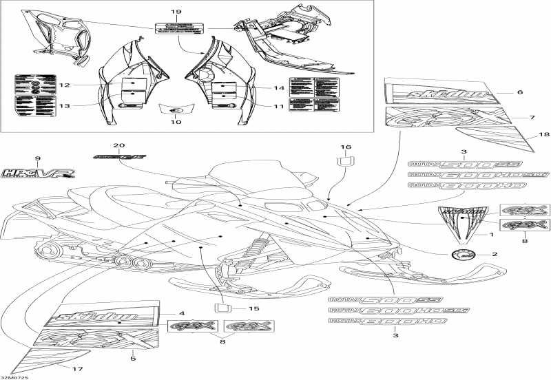 SKIDOO GSX Sport 500 SS, 2007 - Decals 500 Ss снегоход  GSX Sport 500 SS, 2007 раздел - Наклейки 500 Ss