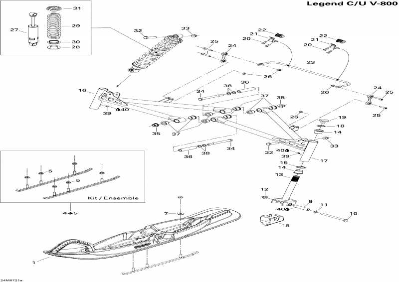 Skidoo  Legend Touring V800, 2007 - Front Suspension And Ski