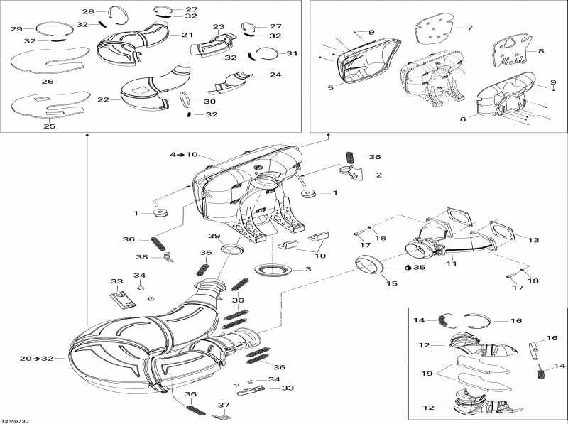 Ski Doo MACH Z X, 2007 - Exhaust System