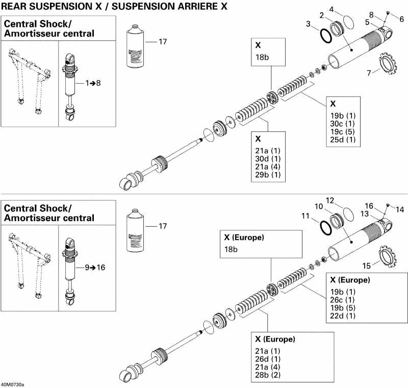 snowmobile - Take Apart Shock, Rear X