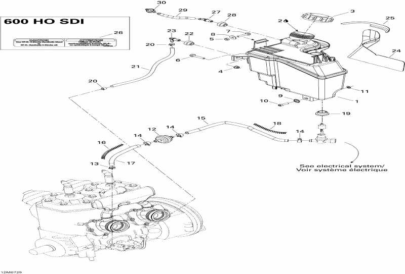  SKIDOO MX Z Renegade X 600 HO SDI, 2007 - Oil System 600 Ho Sdi