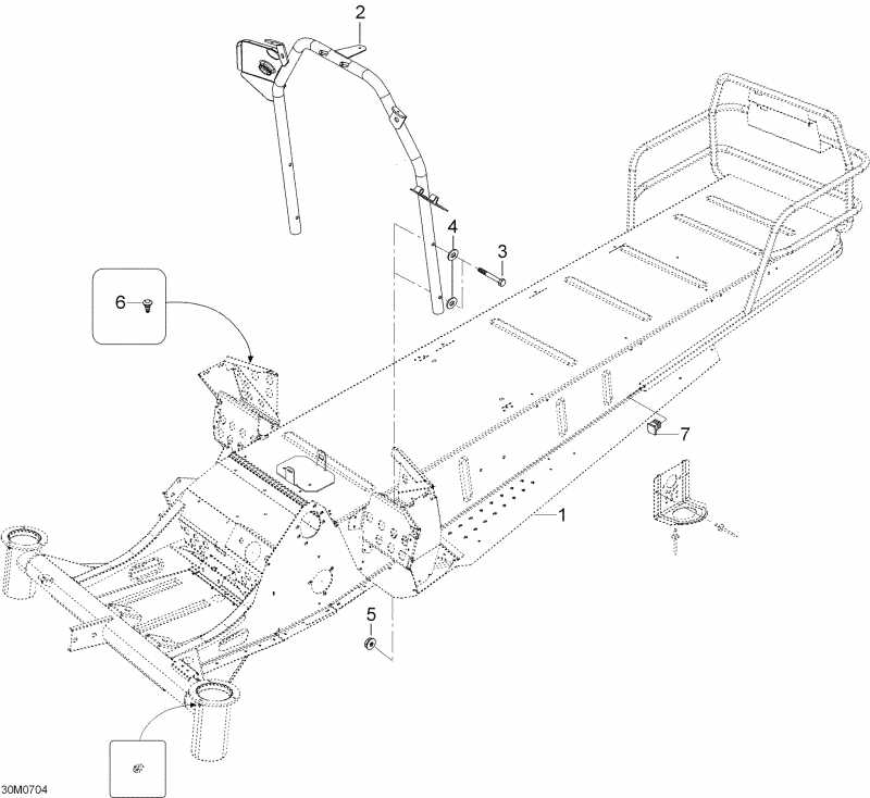 Снегоход Skidoo модель Skandic LT 440F, 2007 - Рама снегоход Skidoo - Frame