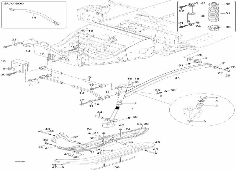  Ski-doo - Front Suspension And Ski 600 Suv