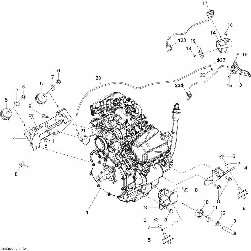  Legend Touring V800, 2008 - Engine And Engine Support