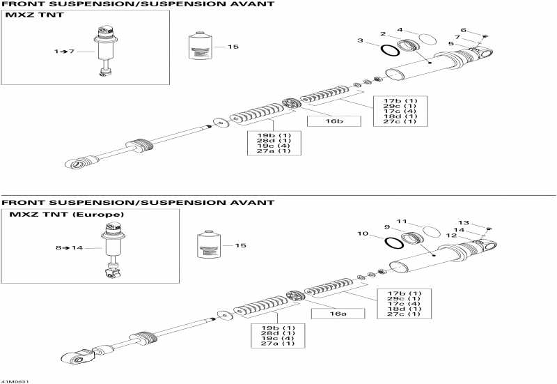 Ski Doo  MX Z TNT 500SS, 2008 - Take Apart Shock, Front