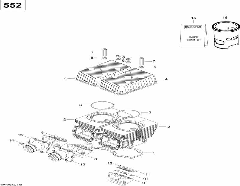  Ski-doo Skandic SUV 550F, 2008  - Cylinder And Cylinder Head 550f