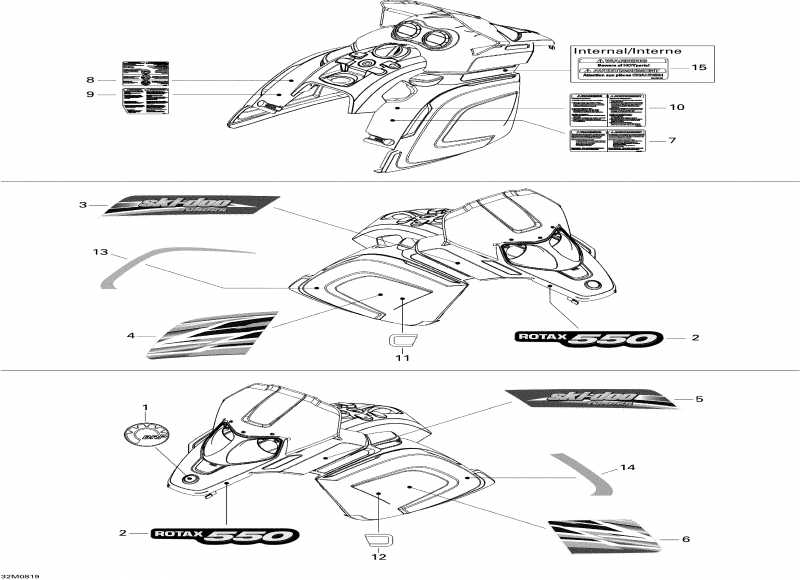 Snowmobile SKIDOO - Наклейки снегоход  модификация Skandic Tundra LT 550F, 2008 - Наклейки