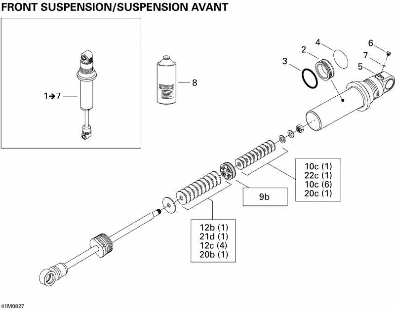  Ski-doo Summit X 800R, 2008 - Take Apart Shock, Front