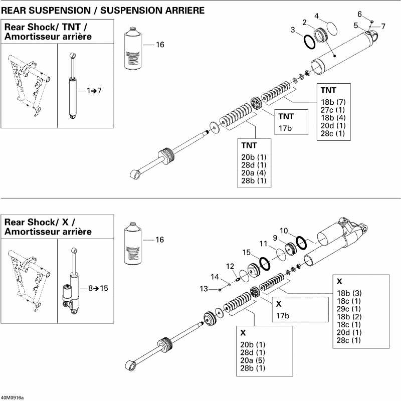  Skidoo MX Z TNT 1200 4-TEC, 2009 - Take Apart Shock, Rear Tnt