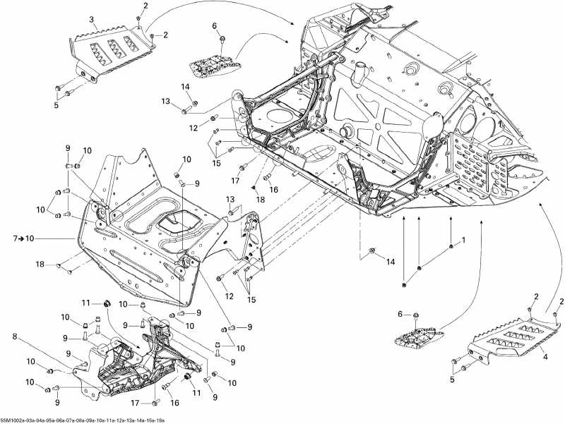 snowmobile ski-doo Grand-Touring Sport 600, 2010 - Frame And Components 1