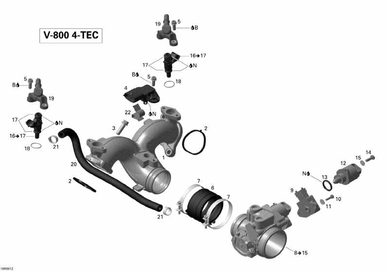  Skandic SWT V800 YetiII, 2011 - Air Intake Manifold And Throttle Body