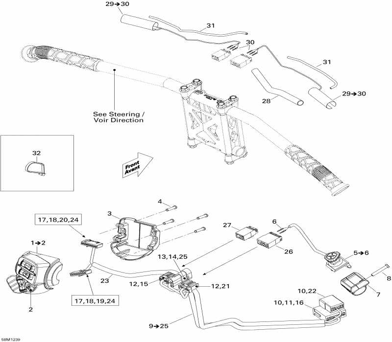snowmobile Skidoo - Electrical Accessories, Steering