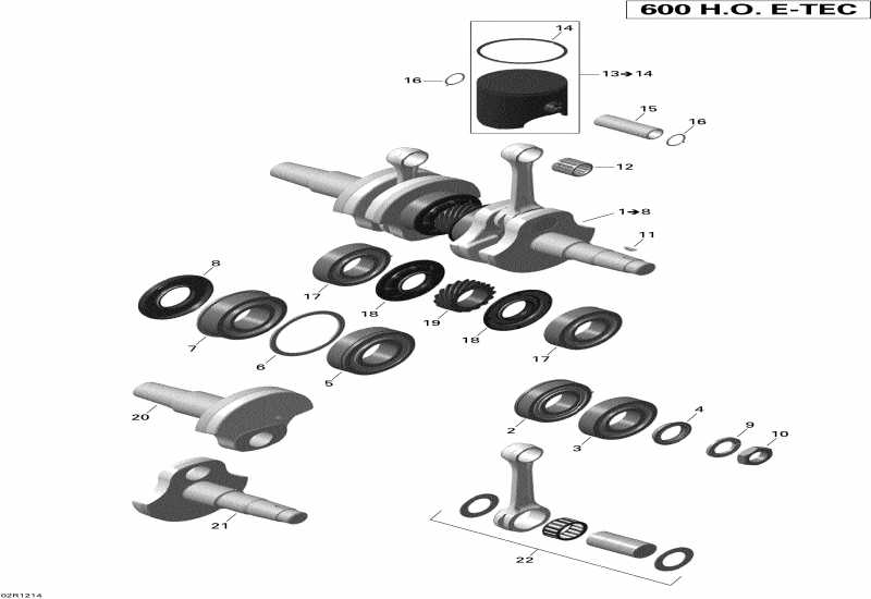    Summit SP 600HO E-TEC, 2012 - Crankshaft And Pistons