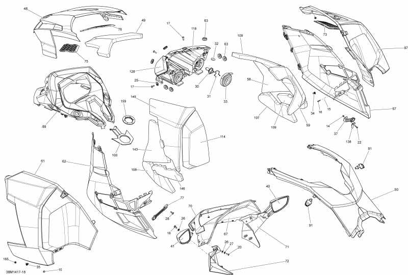  Skidoo GSX LE 12004TEC XR, 2014 - Hood, Windshield And Console