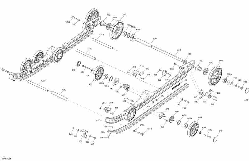 snowmobile ski-doo  MXZ - 2-STROKE - 600 CARB_600HO E-TEC_800R E-TEC, 2017 - Rear Suspension Rmotion Package Xrs Inferior