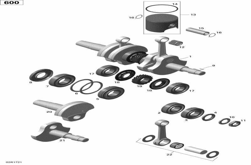SUMMIT - 600 Carb_600HO E-TEC_800R E-TEC, 2017 - Crankshaft And Pistons 600 Carb