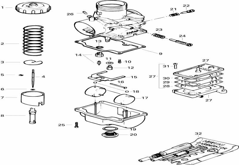  Skidoo Elan 247, 1996  - Carburetor