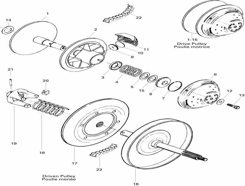 BRP SkiDoo Elan 247, 1996  - Pulleys System