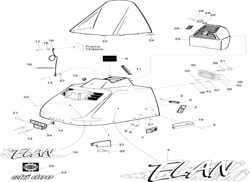 snowmobile ski-doo Elan 247, 1996 - Cab