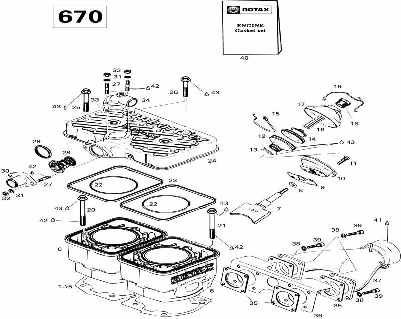  Ski-doo - Cylinder And Exhaust Manifold 670
