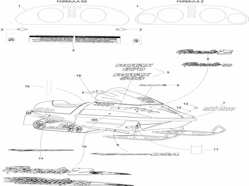ski-doo  Formula SS, 1996 - Decals Formula Ss